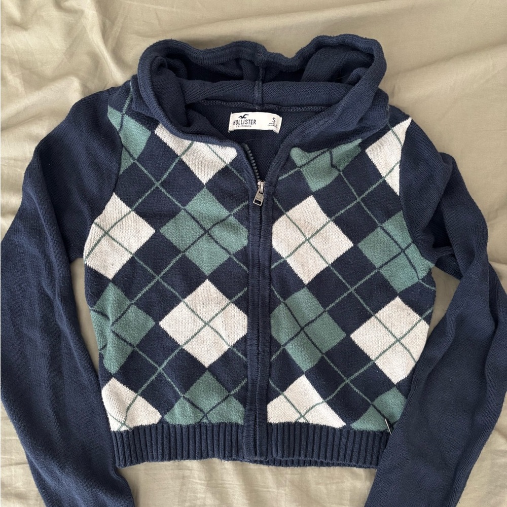 Hollister Navy Blue Knit Hoodie